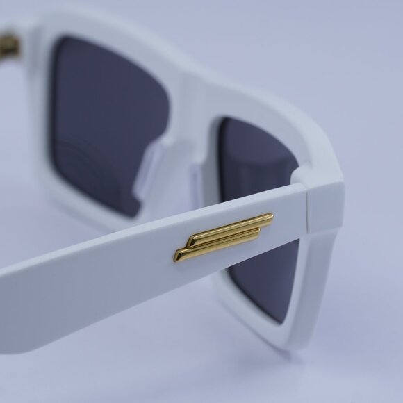 Bottega Veneta BV1213S 004 Sunglasses White Rectangle Frame, Grey Lenses main image 6